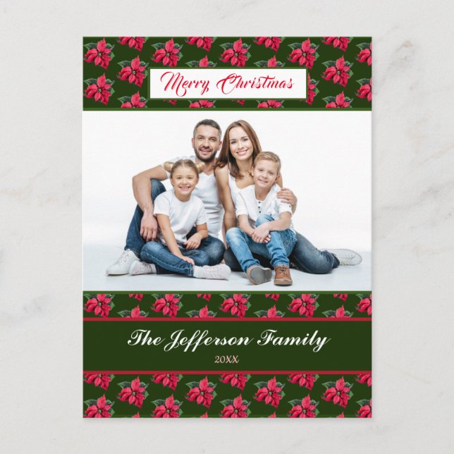 Cartes Pour Fêtes Annuelles Joyeux Noël Vacances Photo de Famille Personnalise (Devant)