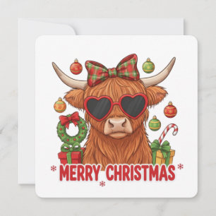 Cartes Pour Fêtes Annuelles Joyeux Noël Vache des Highlands