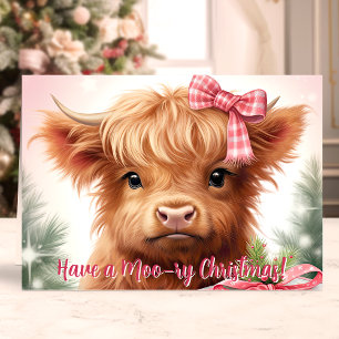 Cartes Pour Fêtes Annuelles Joyeux Noël Vache Highland