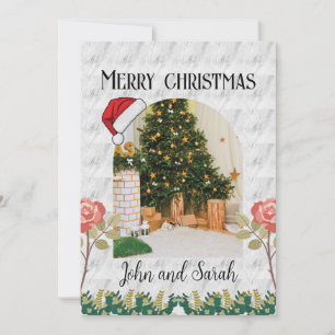 Cartes Pour Fêtes Annuelles Joyeux noël Verdure Foliage arche photo Moderne