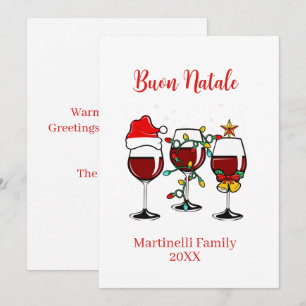 Cartes Pour Fêtes Annuelles Joyeux Noël Verre à vin de fête italien Noël