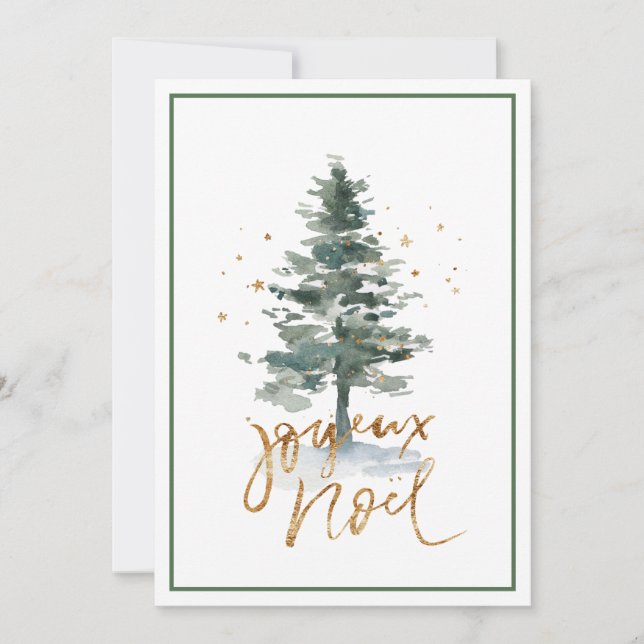 Cartes Pour Fêtes Annuelles Joyeux Noel vert blanc (Devant)