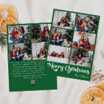 Cartes Pour Fêtes Annuelles Joyeux Noël vert classique photo verticale dix<br><div class="desc">Célébrez la saison avec cette carte unique et classique de Noël Joyeux Noël vertical dix photo de vacances avec une touche de charme vintage. Le design minimaliste présente une élégante palette de couleurs vertes et blanches, évoquant l'esprit cosy de l'hiver. Son attrait moderne et ludique, associé à la formulation traditionnelle,...</div>