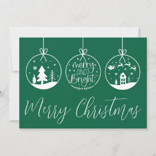 Cartes Pour Fêtes Annuelles Joyeux Noël Vert Éclatant