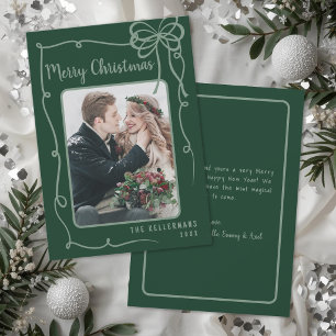 Cartes Pour Fêtes Annuelles Joyeux Noël vert élégant et fantaisiste