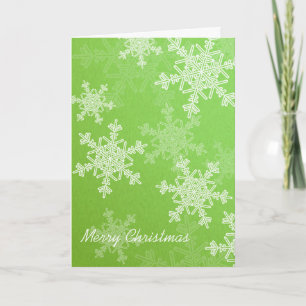 Cartes Pour Fêtes Annuelles Joyeux Noël Vert Flèche de neige blanche Minimalis