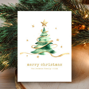 Cartes Pour Fêtes Annuelles Joyeux Noël Vert Or