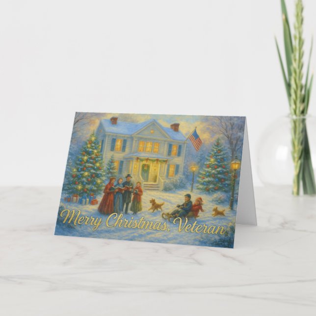 Cartes Pour Fêtes Annuelles Joyeux Noël Vétéran Merci Vétéran vacances (Devant)