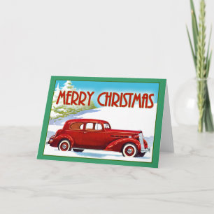 Cartes Pour Fêtes Annuelles Joyeux Noël - Vintage 1938 Packard