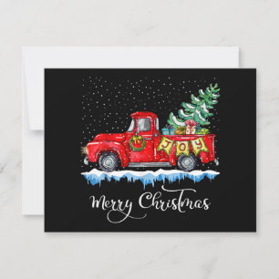 Cartes Pour Fêtes Annuelles Joyeux Noël Vintage Camion Rouge Noël Ancien