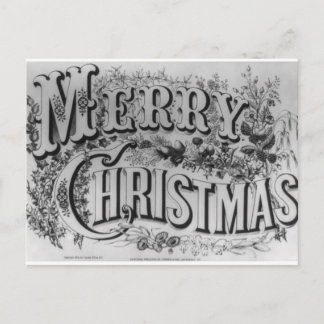 Cartes Pour Fêtes Annuelles "Joyeux Noël" vintage circa 1876