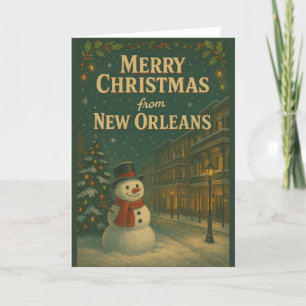 Cartes Pour Fêtes Annuelles Joyeux Noël vintage de la Nouvelle-Orléans Plié