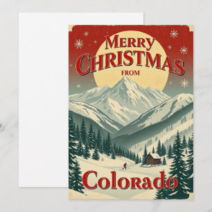 Cartes Pour Fêtes Annuelles Joyeux Noël vintage du Colorado Flat