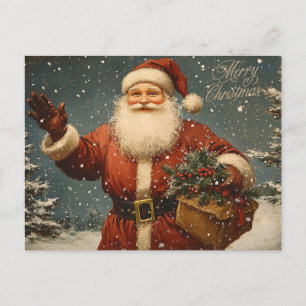 Cartes Pour Fêtes Annuelles Joyeux Noël Vintage Père Noël