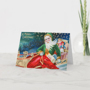 Cartes Pour Fêtes Annuelles Joyeux Noël Vintage Père Noël Enfants