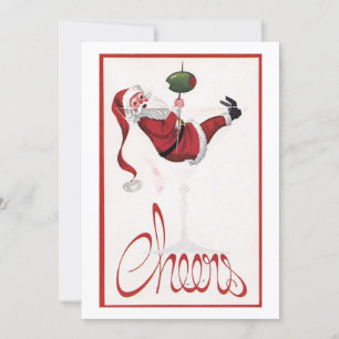 Cartes Pour Fêtes Annuelles Joyeux Noël Vintage Père Noël Toast