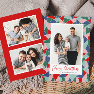 Cartes Pour Fêtes Annuelles Joyeux Noël vitrail coloré 3 Photo