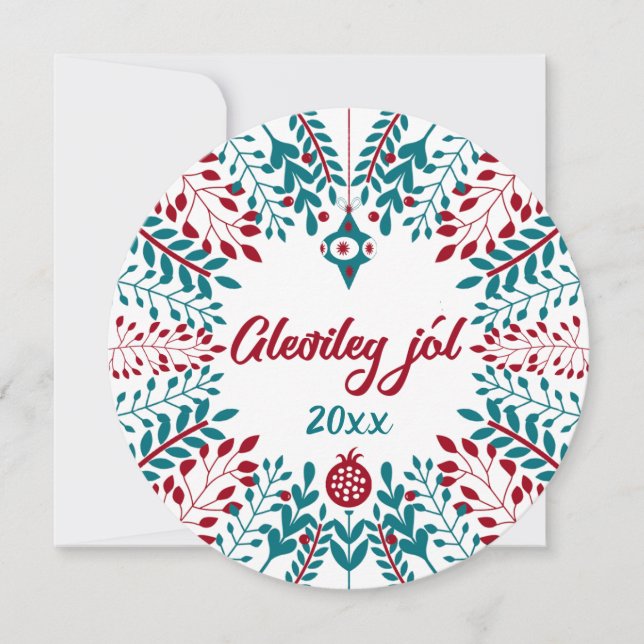 Cartes Pour Fêtes Annuelles Joyeux Noël, vœu de Noël islandais (Devant)