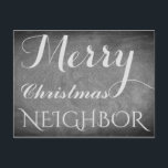 Cartes Pour Fêtes Annuelles Joyeux Noël Voisin Chalkboard Typographie<br><div class="desc">Joyeux Voisin de Noël, vous pouvez changer le texte "Voisin", Écriture manuscrite Chalks Chalkboard Blackboard Black and White Holidays Season Custom Happy Holidays Carte de Noël, vous pouvez aussi facilement ajouter le nom et l'adresse du destinataire, si vous préférez ajouter ceci à la maison, il suffit de supprimer l'exemple de...</div>