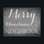 Cartes Pour Fêtes Annuelles Joyeux Noël Voisin Chalkboard Typographie<br><div class="desc">Joyeux Voisin de Noël, vous pouvez changer le texte "Voisin", Écriture manuscrite Chalks Chalkboard Blackboard Black and White Holidays Season Custom Happy Holidays Carte de Noël, vous pouvez aussi facilement ajouter le nom et l'adresse du destinataire, si vous préférez ajouter ceci à la maison, il suffit de supprimer l'exemple de...</div>