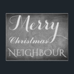 Cartes Pour Fêtes Annuelles Joyeux Noël Voisin Chalkboard Typographie<br><div class="desc">Joyeux Voisin de Noël, vous pouvez changer le texte "Voisin", Écriture manuscrite Chalks Chalkboard Blackboard Black and White Holidays Season Custom Happy Holidays Carte de Noël, vous pouvez aussi facilement ajouter le nom et l'adresse du destinataire, si vous préférez ajouter ceci à la maison, il suffit de supprimer l'exemple de...</div>