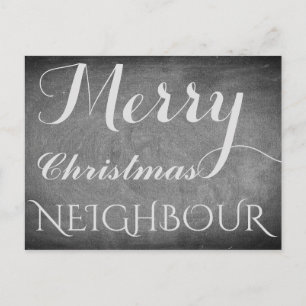 Cartes Pour Fêtes Annuelles Joyeux Noël Voisin Chalkboard Typographie