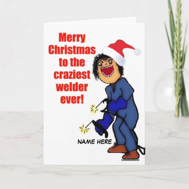 Cartes Pour Fêtes Annuelles Joyeux Noël Welder (Devant)