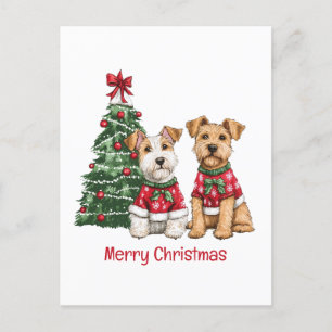 Cartes Pour Fêtes Annuelles Joyeux Noël Welsh Wire Fox Terrier Chiens