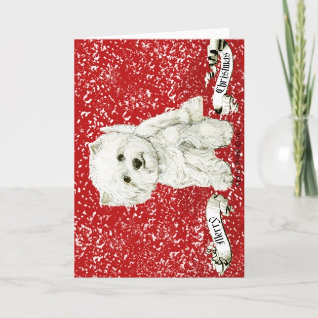 Cartes Pour Fêtes Annuelles Joyeux Noël Westie (Devant)