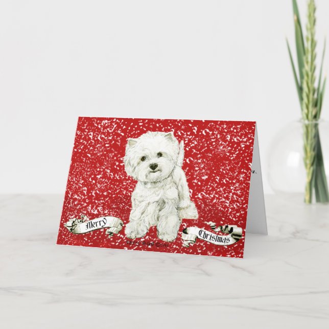 Cartes Pour Fêtes Annuelles Joyeux Noël Westie (Devant)