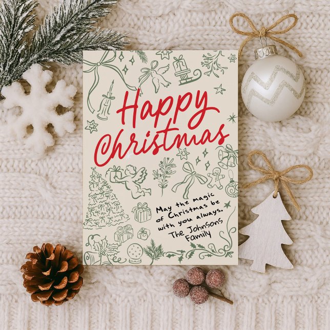 Cartes Pour Fêtes Annuelles Joyeux Noël Whimsical Holiday Card (Créateur téléchargé)