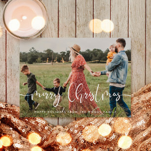 Cartes Pour Fêtes Annuelles Joyeux Noël Whimsical moderne Photo de famille