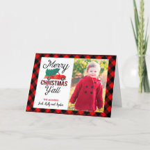 Joyeux Noël Y'all Christmas Tree Camion Plaid