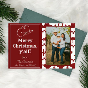Cartes Pour Fêtes Annuelles Joyeux Noël Y'all Cowboy Photo Holiday Card