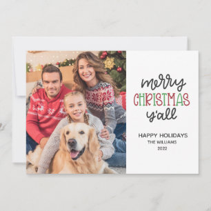 Cartes Pour Fêtes Annuelles Joyeux Noël Y'all Photo 2022