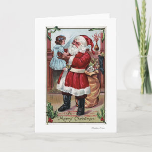 Cartes Pour Fêtes Annuelles Joyeux NoëlFille de Noël en bleu