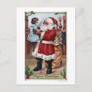 Cartes Pour Fêtes Annuelles Joyeux NoëlFille de Noël en bleu
