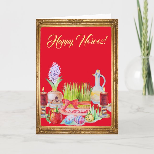 Cartes Pour Fêtes Annuelles Joyeux Norooz Haft Sin (Devant)