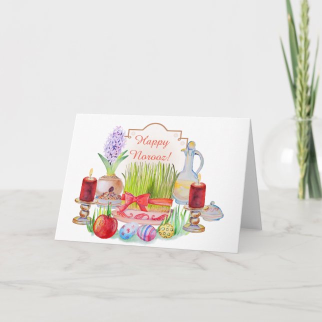 Cartes Pour Fêtes Annuelles Joyeux Norooz Haft Sin (Devant)