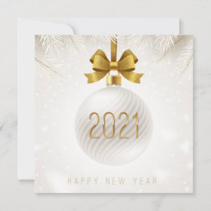 Cartes Pour Fêtes Annuelles Joyeux Nouvel An 2021 Chute de neige de l'ornement