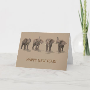 Cartes Pour Fêtes Annuelles Joyeux Nouvel An 2022 Eléphants
