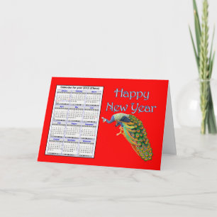 Cartes Pour Fêtes Annuelles Joyeux Nouvel An chinois avec calendrier Ttet Viet