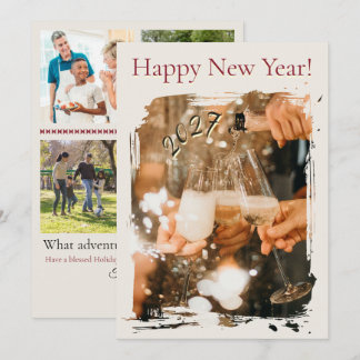 Cartes Pour Fêtes Annuelles Joyeux Nouvel An Collage Photo Amusant