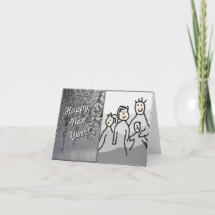 Cartes Pour Fêtes Annuelles Joyeux Nouvel An d'argent avec photo