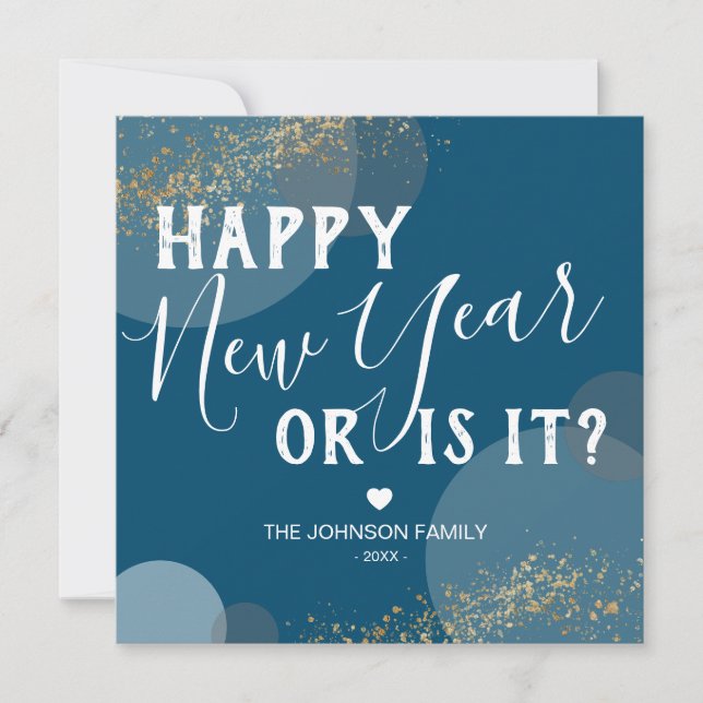 Cartes Pour Fêtes Annuelles Joyeux Nouvel An ou est-ce (Devant)