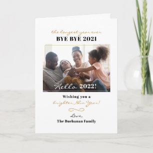 Cartes Pour Fêtes Annuelles Joyeux Nouvel An Photo Familiale Lettrée À La Main