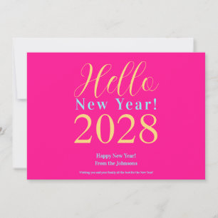 Cartes Pour Fêtes Annuelles Joyeux Nouvel An rose chaud Réveillon du Nouvel An