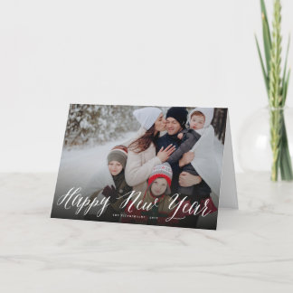 Cartes Pour Fêtes Annuelles Joyeux Nouvel An Simple Script Moderne Minimal Pho