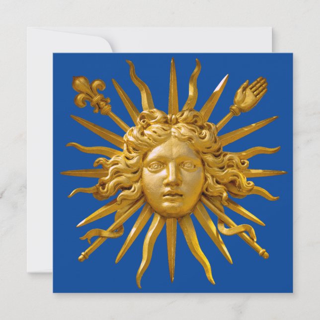 Cartes Pour Fêtes Annuelles Joyeux Nouvel An / Symbole de Louis XIV le Roi Sol (Devant)