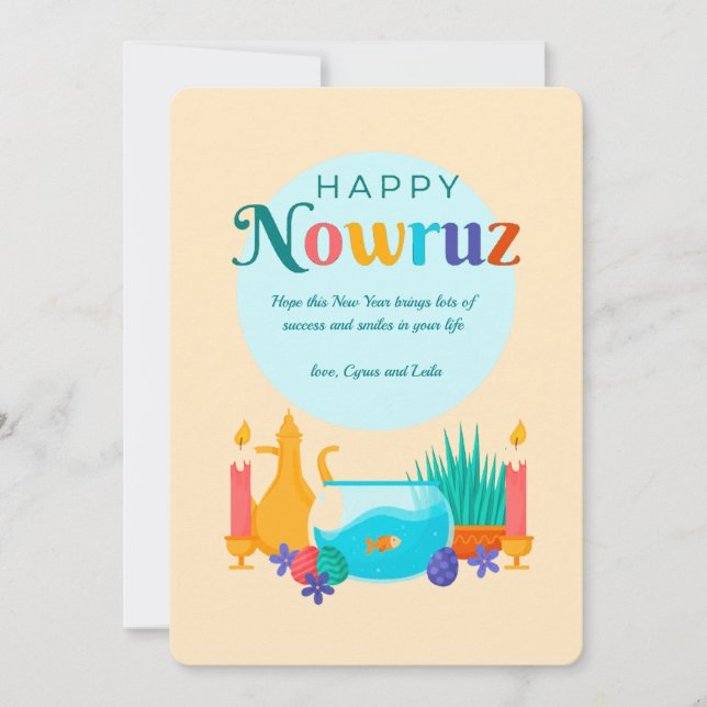 Cartes Pour Fêtes Annuelles Joyeux Nowruz  (Devant)